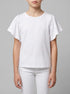 Springfield White Girls Ruffled Short Sleeve T-Shirt SKU: 5283089_96 Image 00