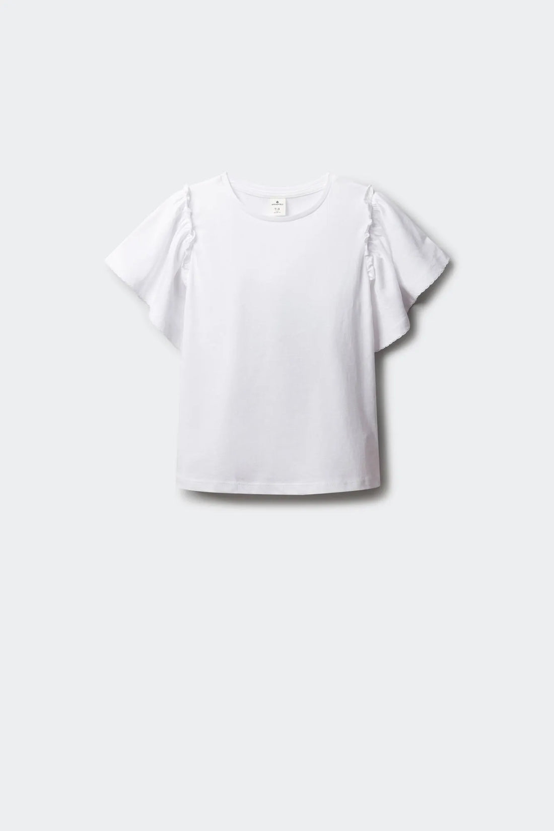 Springfield White Girls Ruffled Short Sleeve T-Shirt SKU: 5283089_96 Image 01