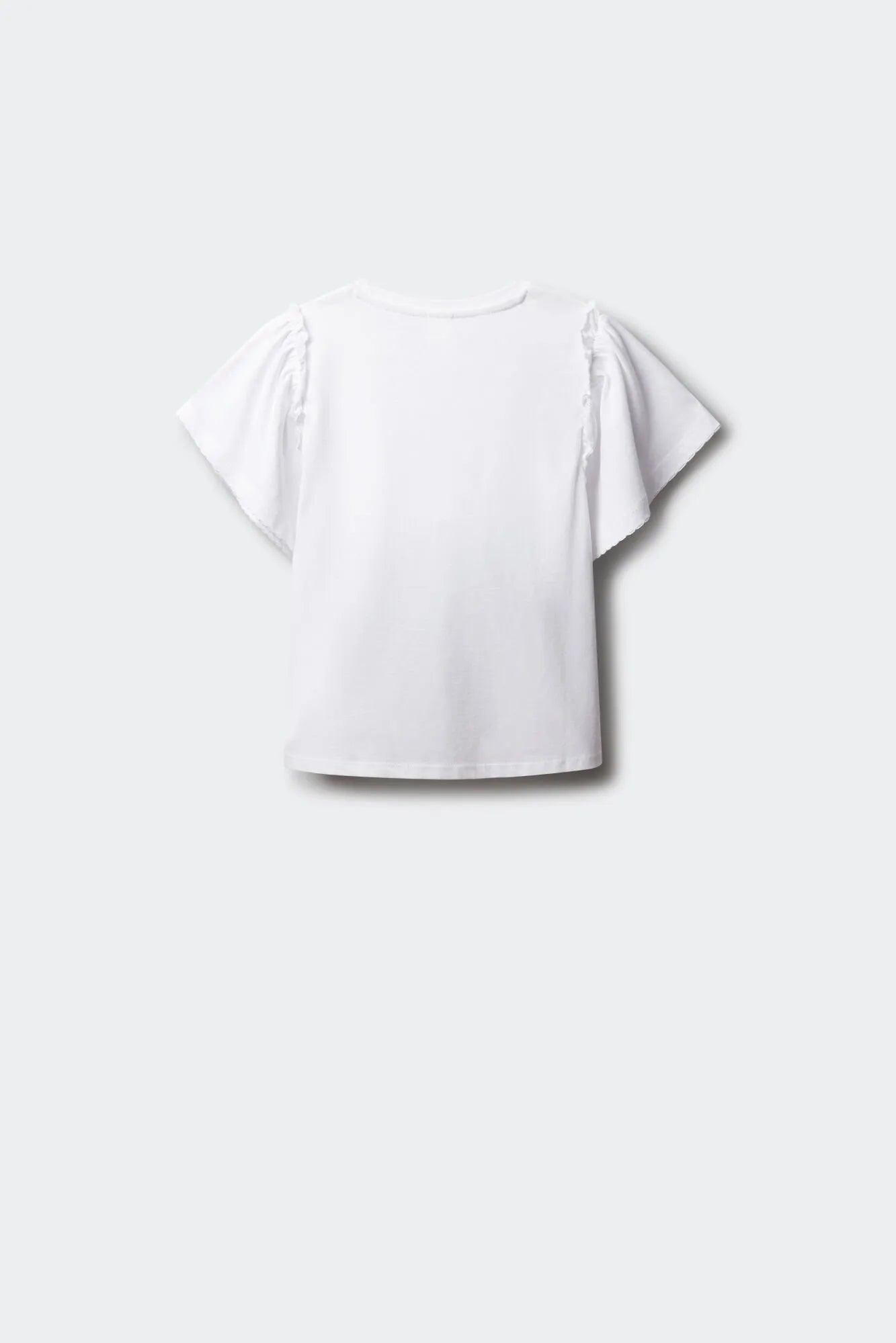 Springfield White Girls Ruffled Short Sleeve T-Shirt SKU: 5283089_96 Image 02