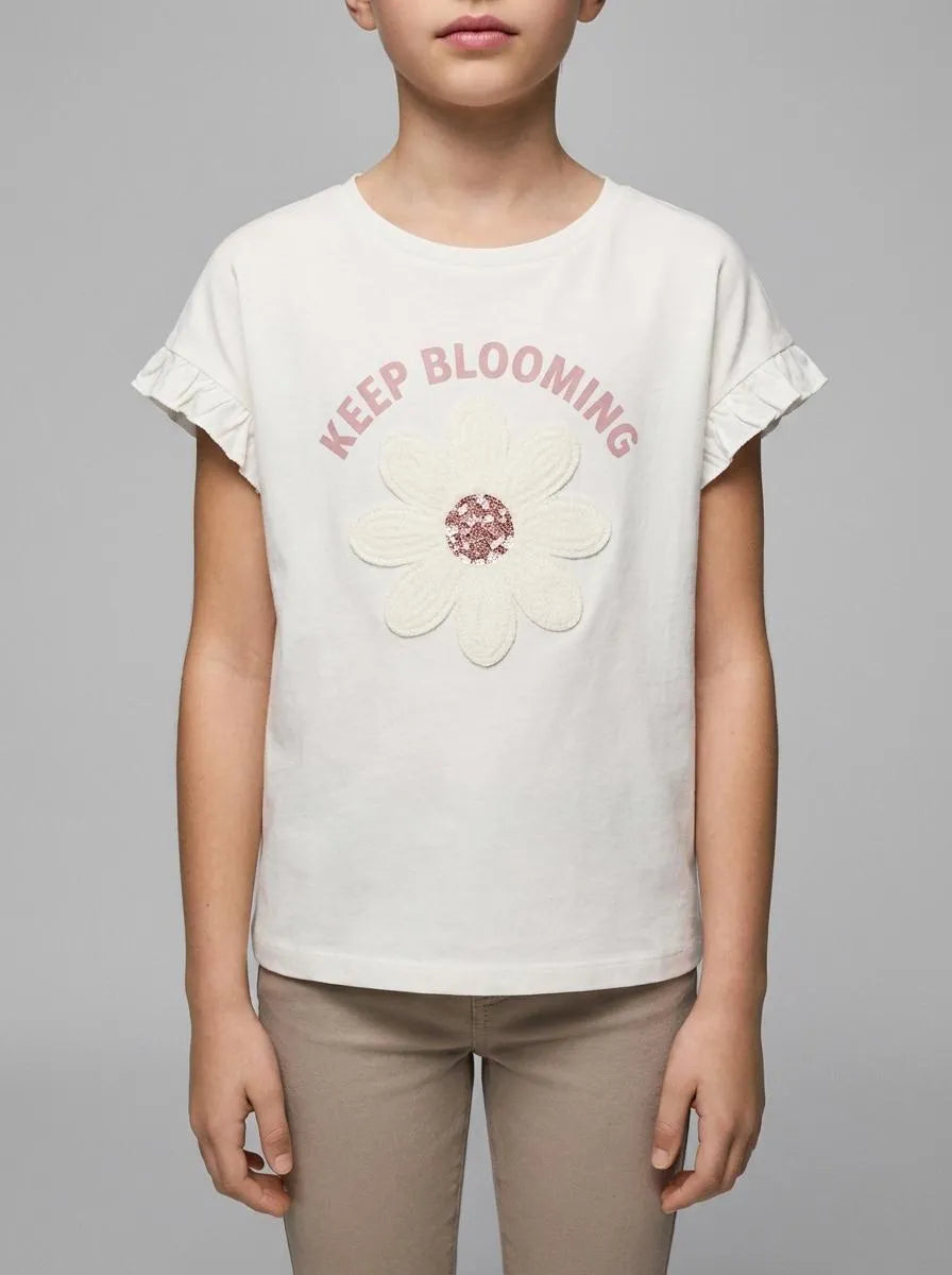 Springfield White Girls Blooming Short Sleeve T-Shirt SKU: 5283090_96 Image 00