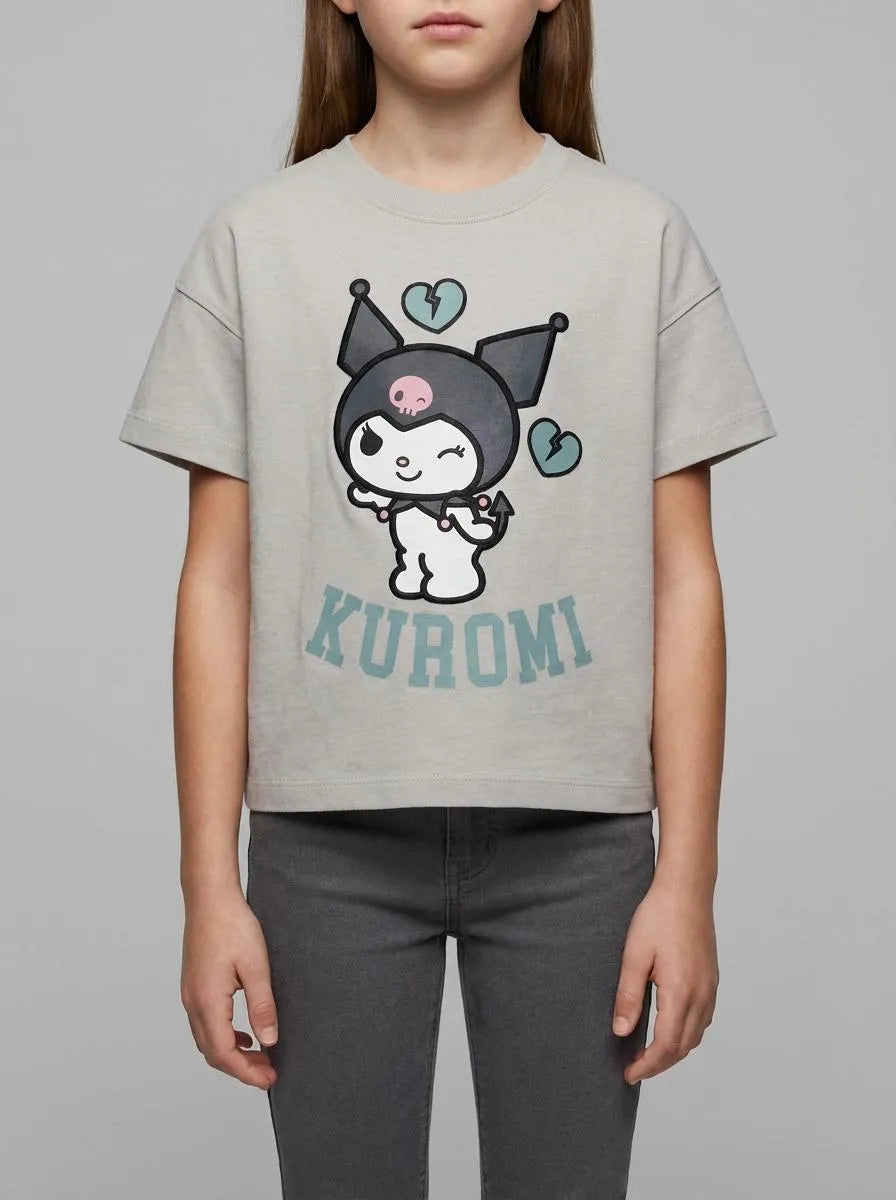 Springfield Gray Girls "Kuromi" T-Shirt SKU: 5283093_44 Image 00