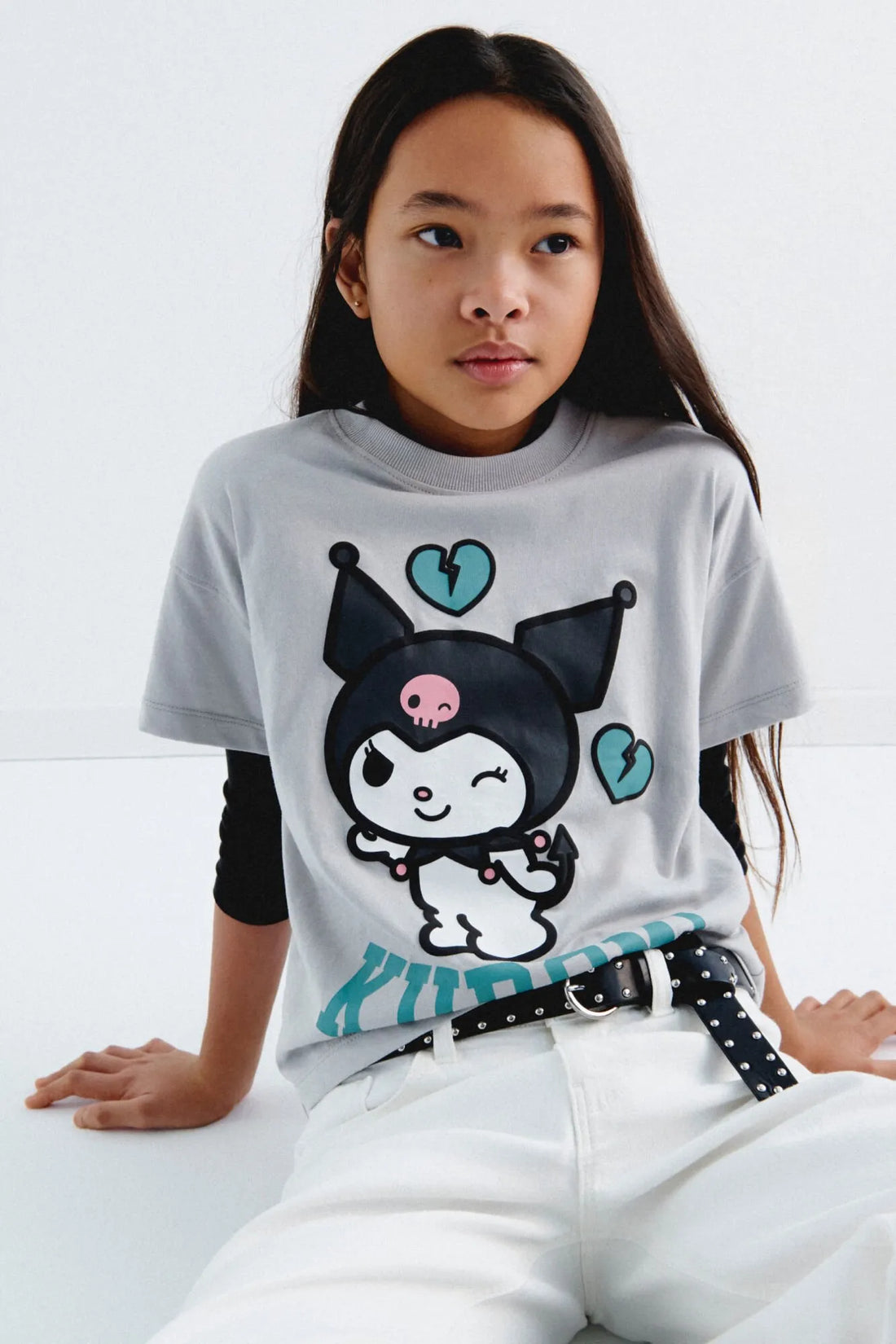 Springfield Gray Girls "Kuromi" T-Shirt SKU: 5283093_44 Image 01
