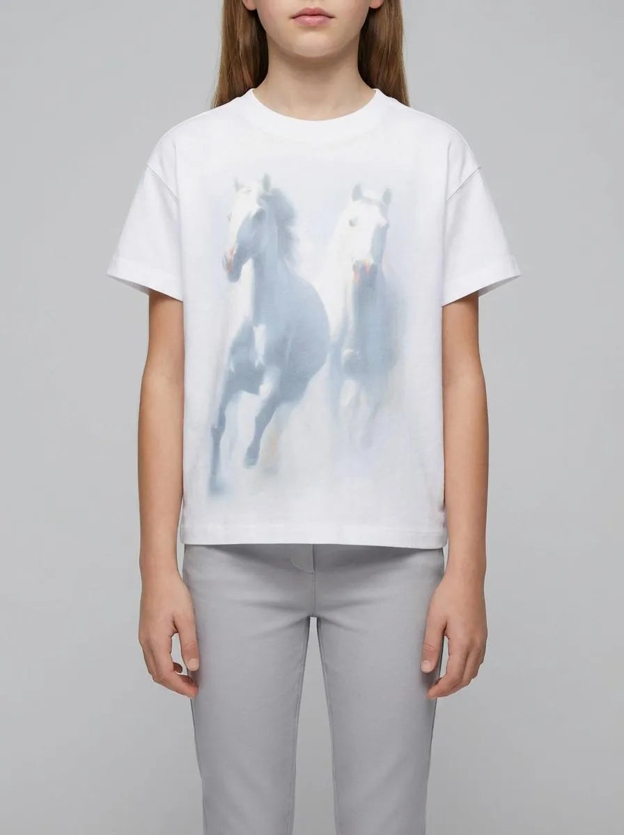 Springfield White Girls Short Sleeve Horse T-Shirt SKU: 5283097_99 Image 00