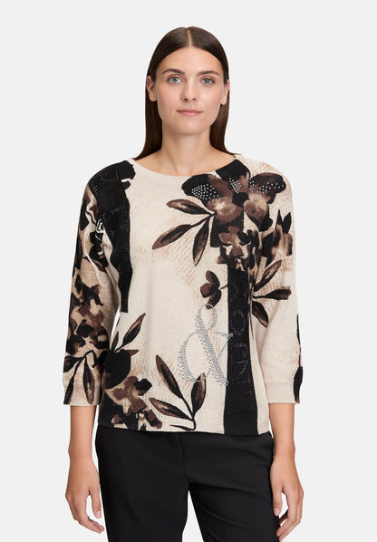 Betty Barclay_Beige/Brown_Batwing-Sleeve Knitted Sweater_5296-1559_7875_01