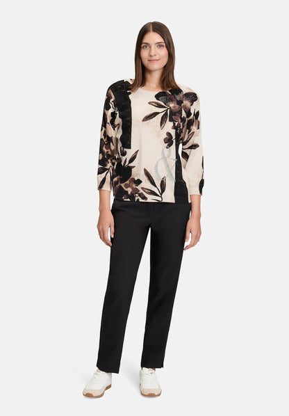 Betty Barclay_Beige/Brown_Batwing-Sleeve Knitted Sweater_5296-1559_7875_02