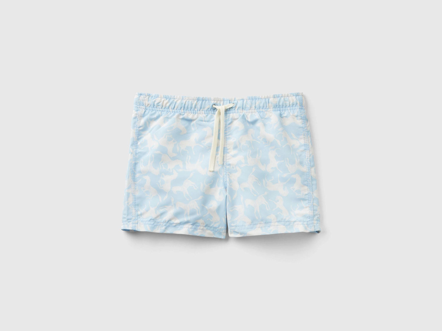 Light Blue Swim Trunks With Horse Print_52ZB0X00K_61F_01