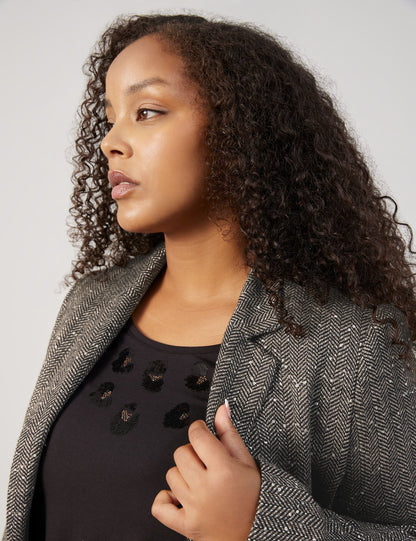 Blazer with Herringbone Pattern and Sequins_530516-21161_7451_04