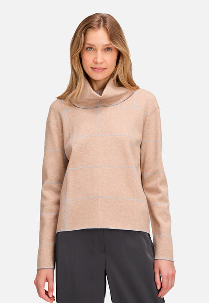 Betty Barclay_Patch Beige/Grey_Knit Sweater with Lurex Thread_5306-1588_7993_01
