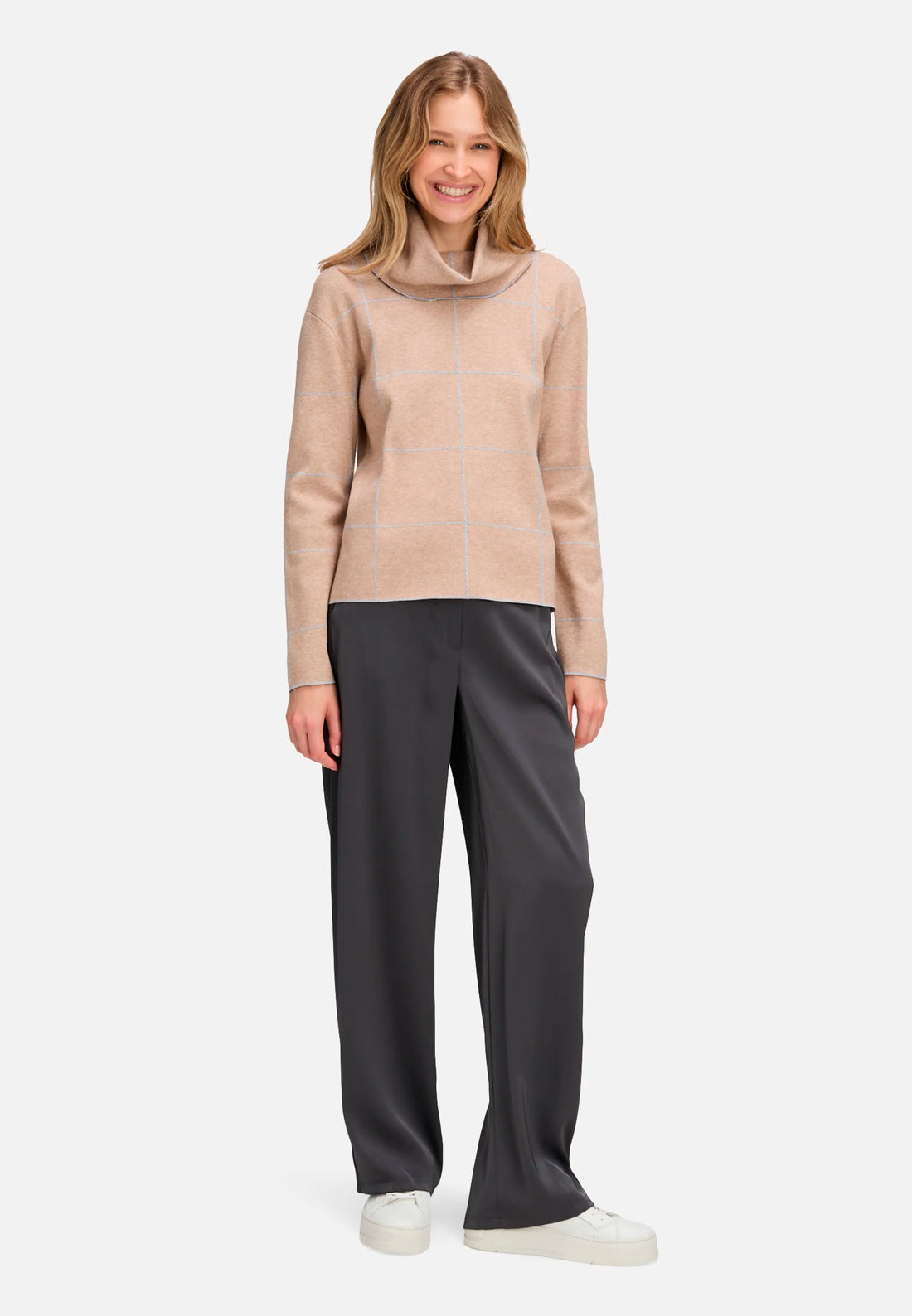 Betty Barclay_Patch Beige/Grey_Knit Sweater with Lurex Thread_5306-1588_7993_02