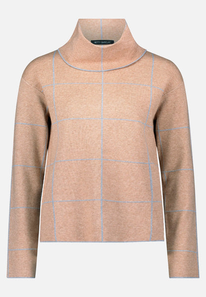 Betty Barclay_Patch Beige/Grey_Knit Sweater with Lurex Thread_5306-1588_7993_04
