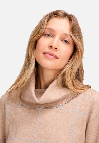 Betty Barclay_Patch Beige/Grey_Knit Sweater with Lurex Thread_5306-1588_7993_07