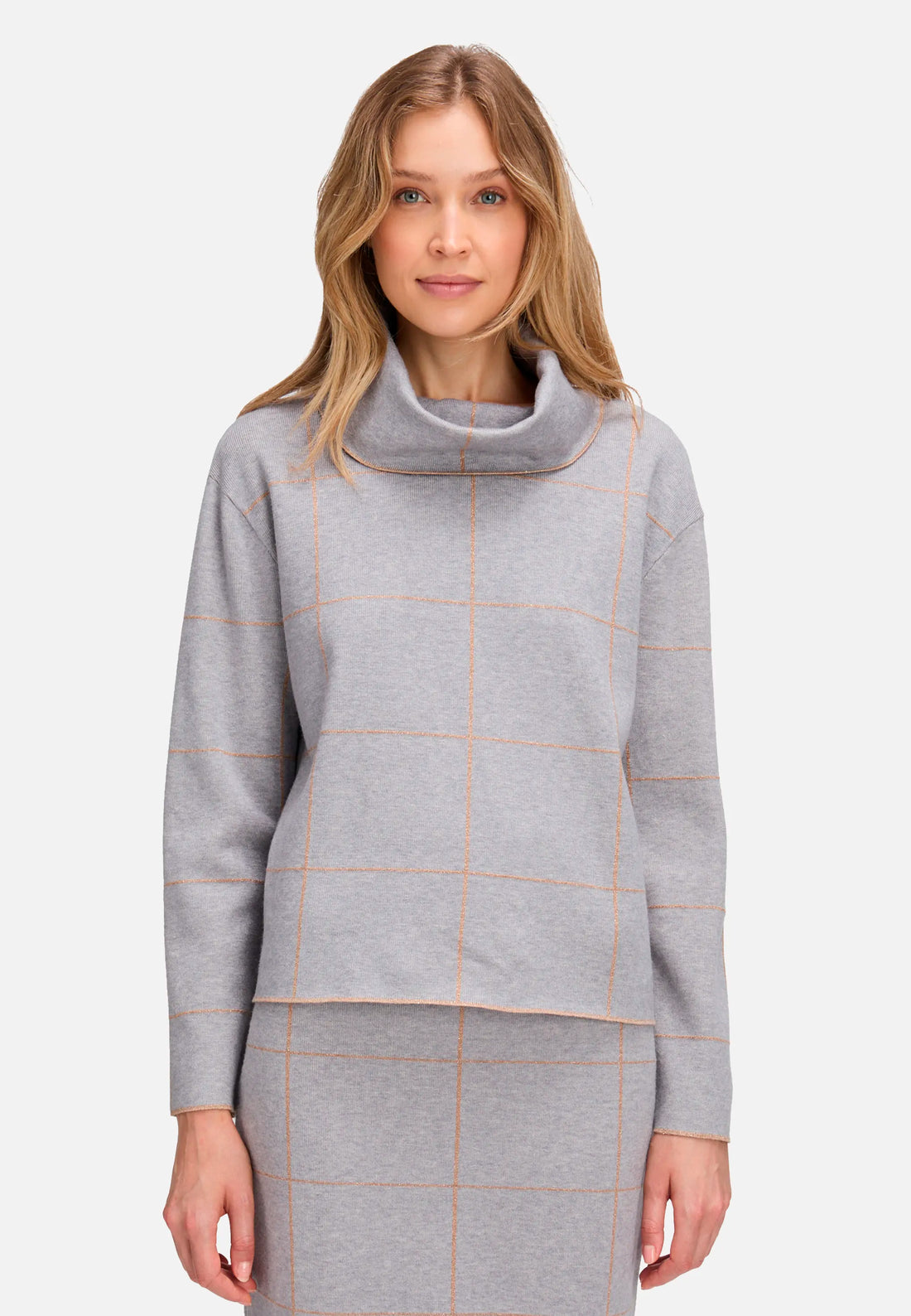 Betty Barclay_Patch Grey/Beige_Knit Sweater with Lurex Thread_5306-1588_9973_01