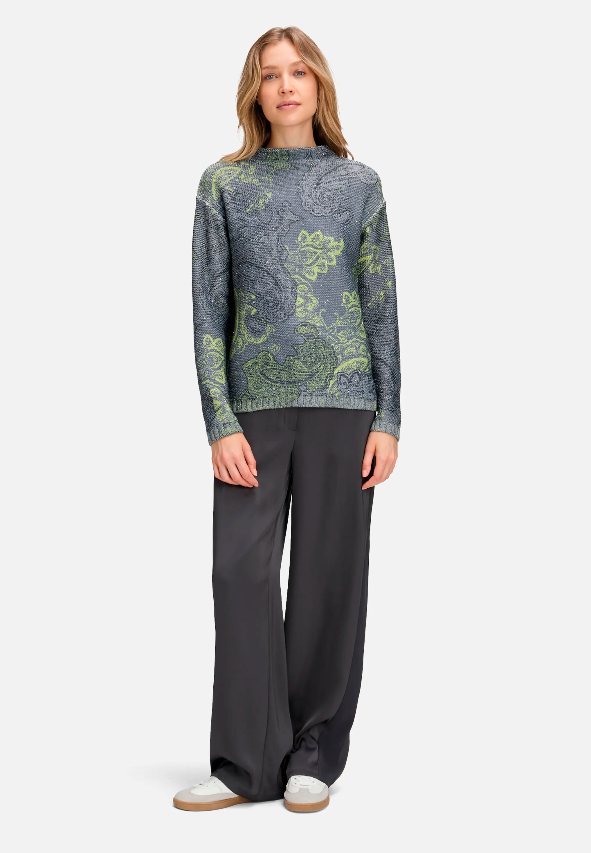 Betty Barclay_Grey/Green_Knit Sweater with Sequins_5312-1590_9851_02