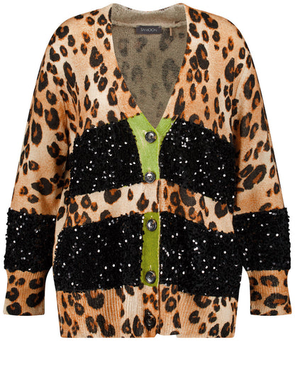 Cardigan with Leo Print and Sequins_532509-25519_9202_02