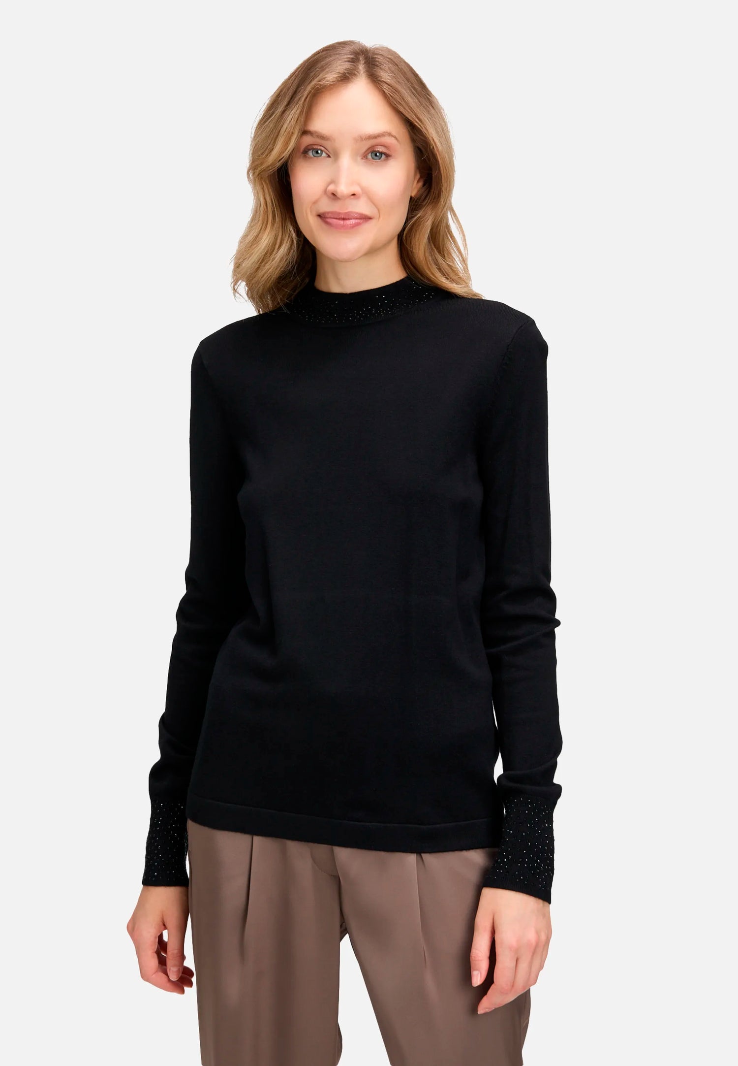 Betty Barclay_Black_Fine Knit Sweater with Rhinestones_5334-1036_9045_01