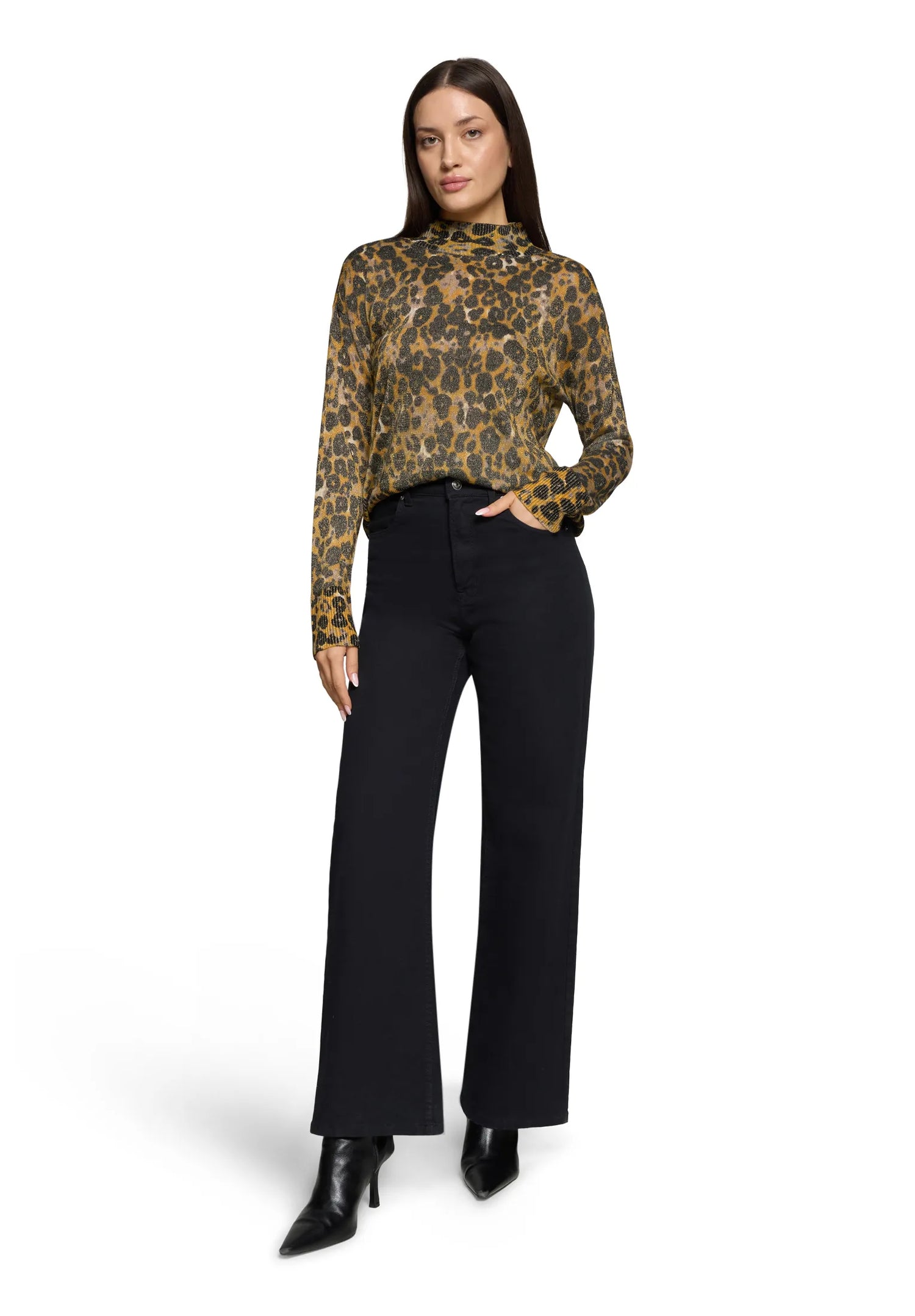 Betty Barclay_Taupe/Yellow_Fine Knit Sweater with Lurex Thread_5338-1639_7822_02