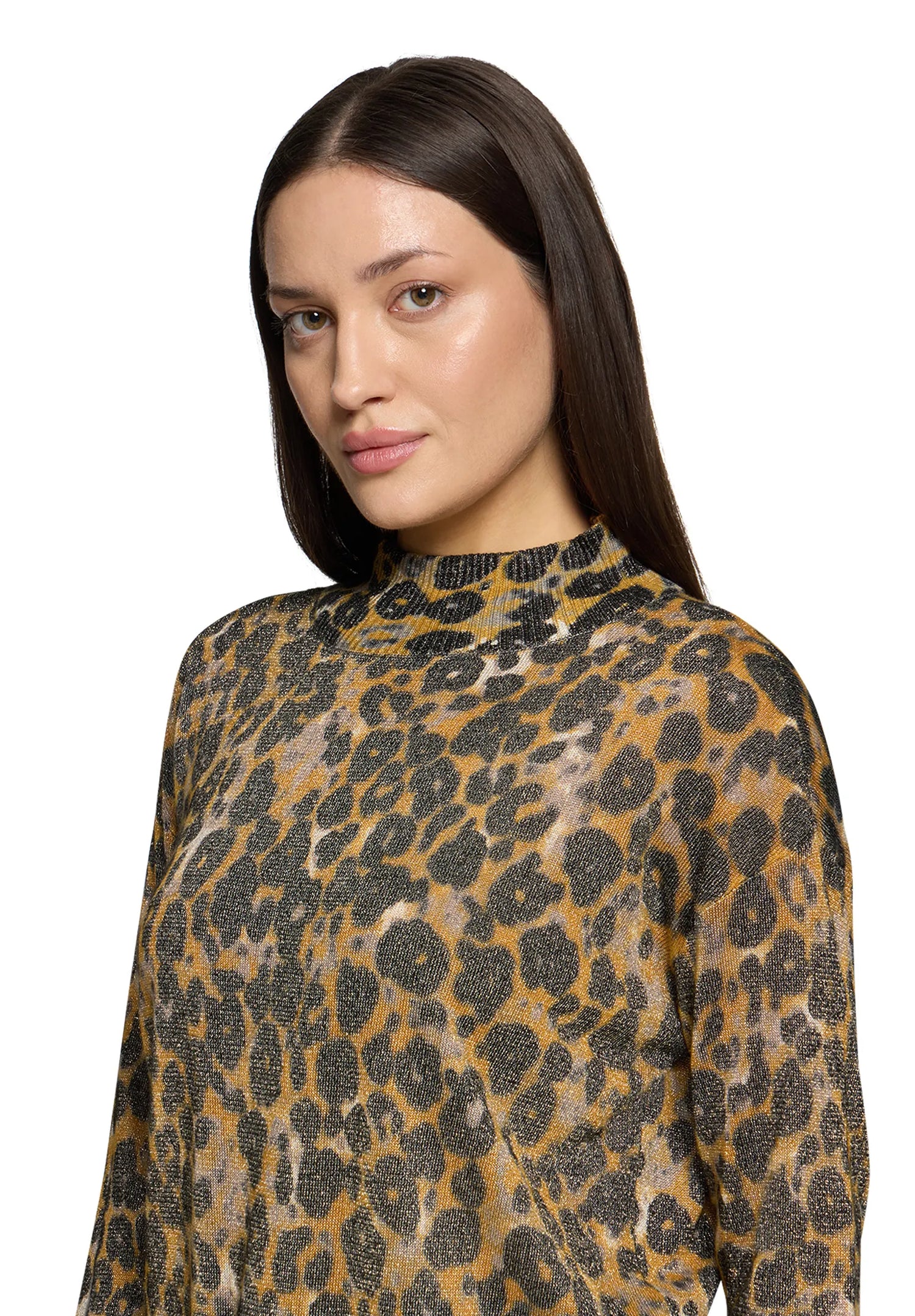 Betty Barclay_Taupe/Yellow_Fine Knit Sweater with Lurex Thread_5338-1639_7822_06