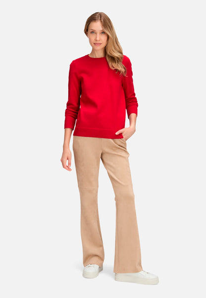 Betty Barclay_Red Scarlet_Basic Knit Sweater with a Round Neck_5342-2907_4635_02