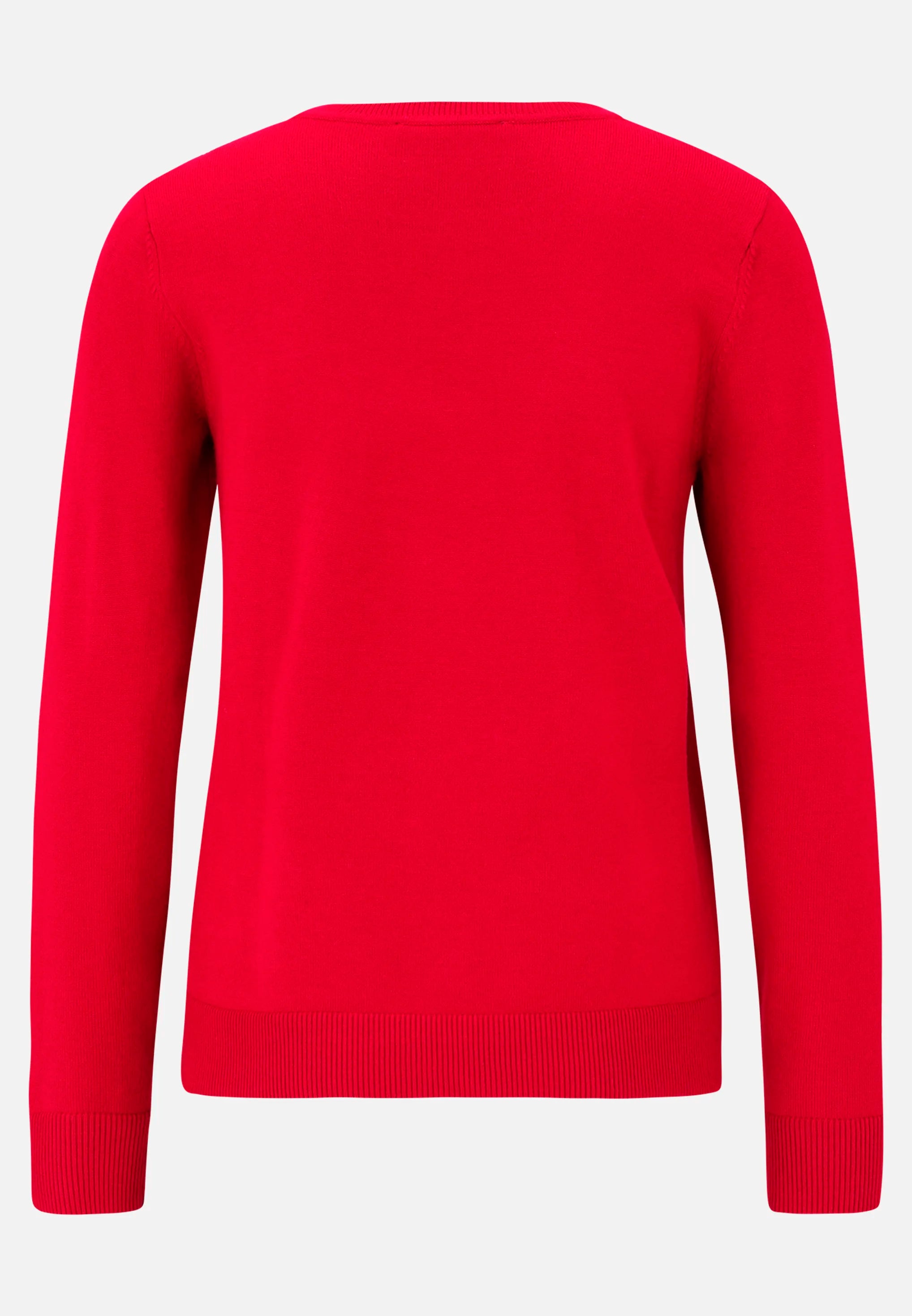 Betty Barclay_Red Scarlet_Basic Knit Sweater with a Round Neck_5342-2907_4635_05