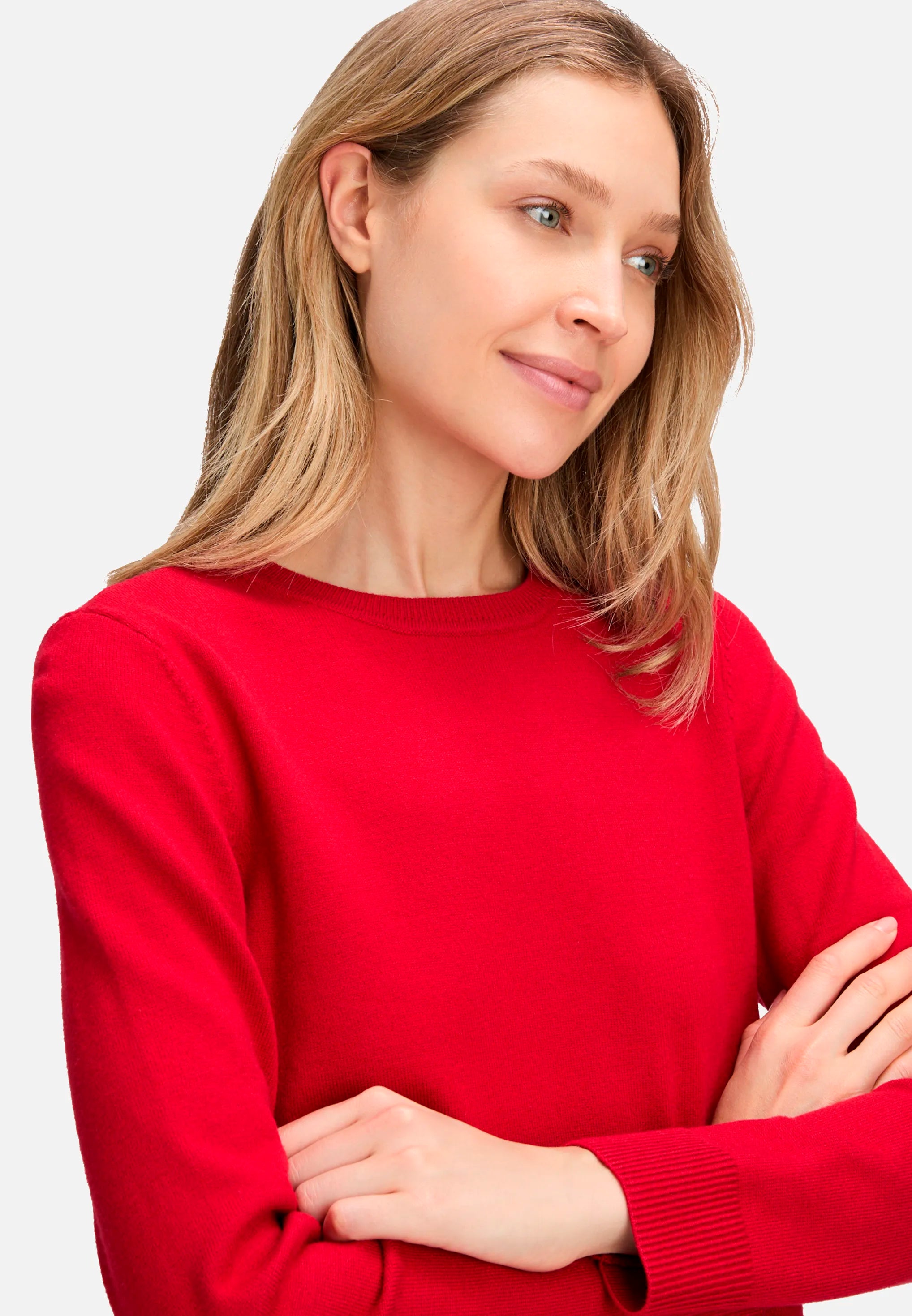 Betty Barclay_Red Scarlet_Basic Knit Sweater with a Round Neck_5342-2907_4635_06