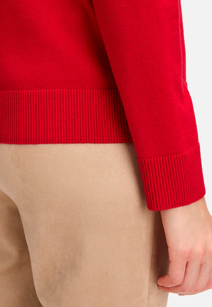 Betty Barclay_Red Scarlet_Basic Knit Sweater with a Round Neck_5342-2907_4635_07