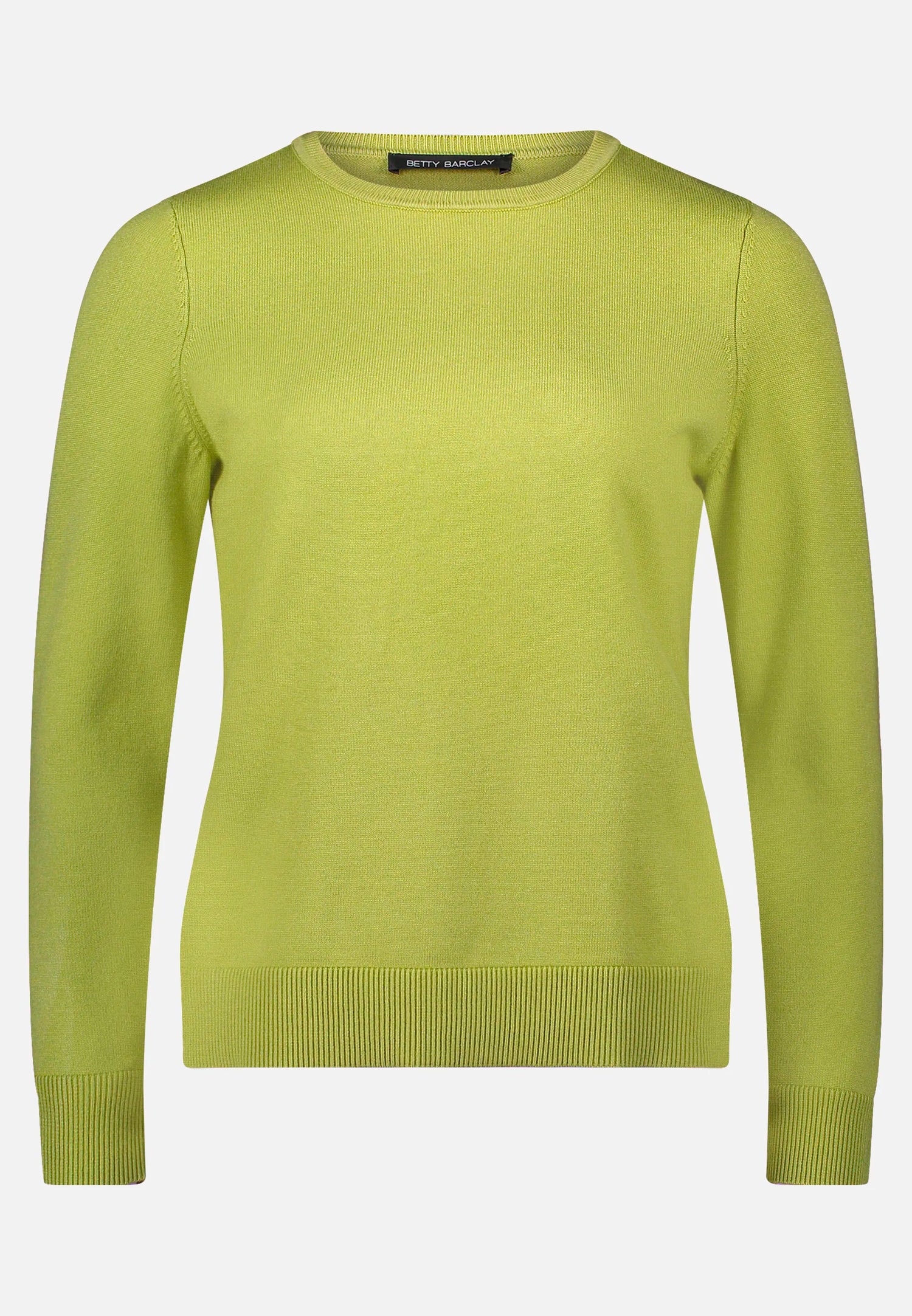 Betty Barclay_Fresh Moss_Basic Knit Sweater with a Round Neck_5342-2907_5436_04