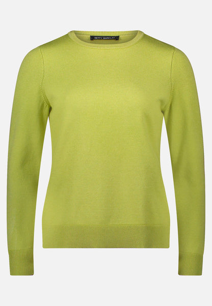 Betty Barclay_Fresh Moss_Basic Knit Sweater with a Round Neck_5342-2907_5436_04