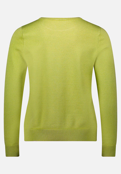 Betty Barclay_Fresh Moss_Basic Knit Sweater with a Round Neck_5342-2907_5436_05