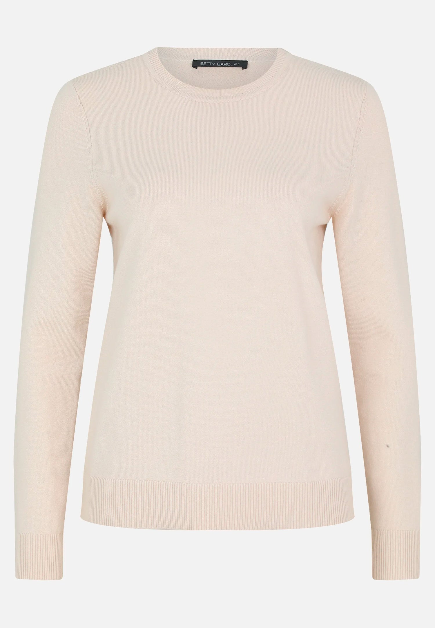 Betty Barclay_Pastel Sand_Basic Knit Sweater with a Round Neck_5342-2907_9104_04