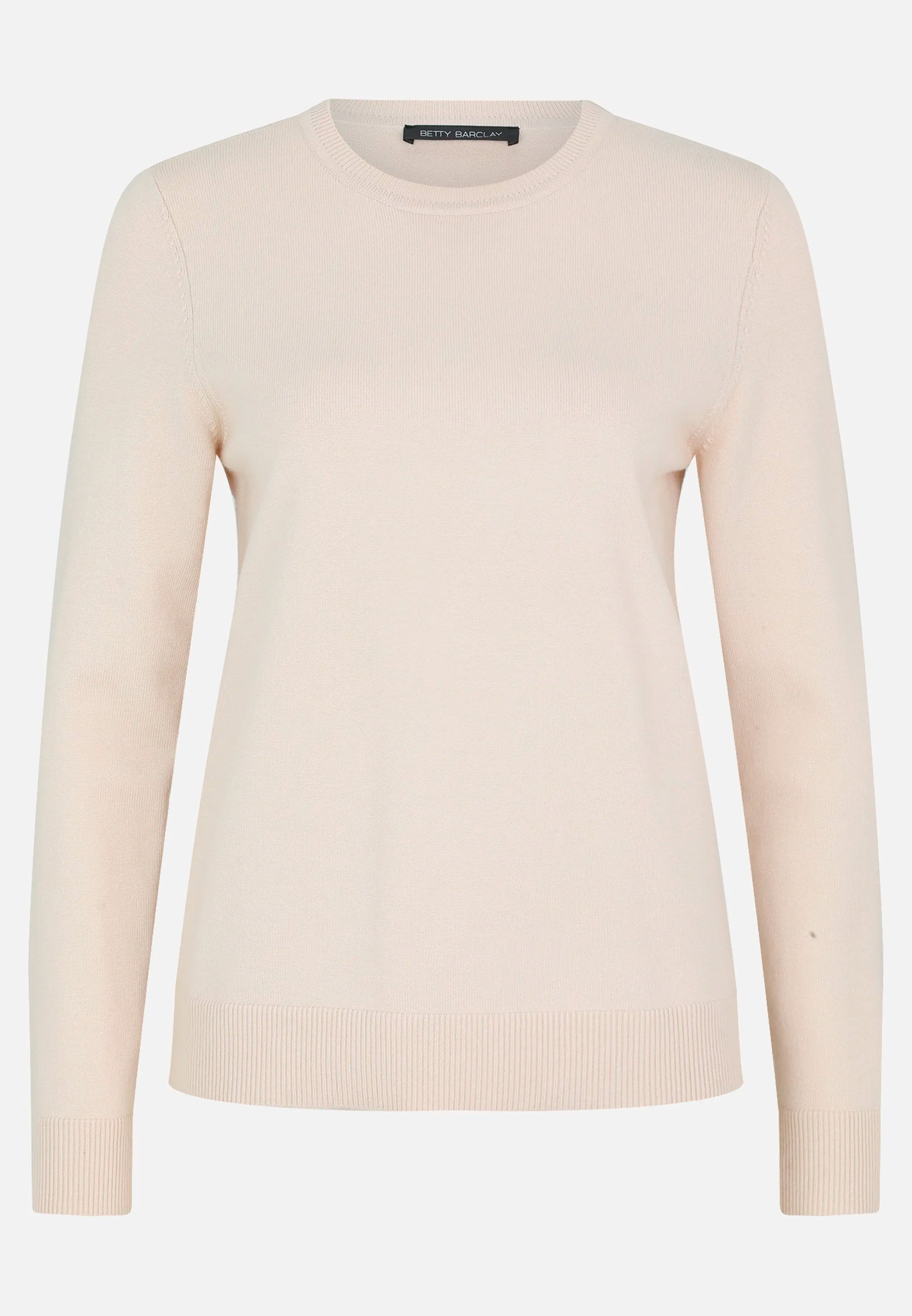Betty Barclay_Pastel Sand_Basic Knit Sweater with a Round Neck_5342-2907_9104_04