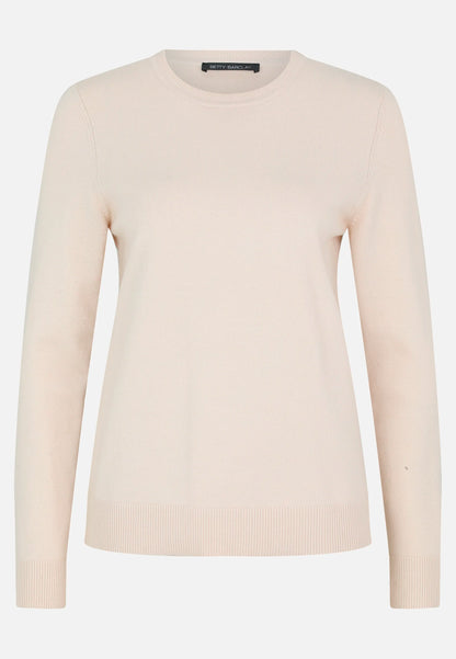 Betty Barclay_Pastel Sand_Basic Knit Sweater with a Round Neck_5342-2907_9104_04