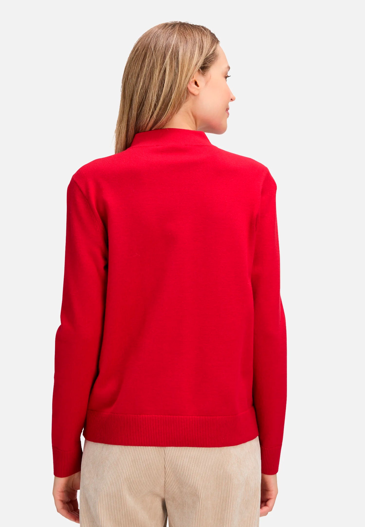 Betty Barclay_Red Scarlet_Basic Knit Sweater with Stand-Up Collar_5343-2907_4635_03