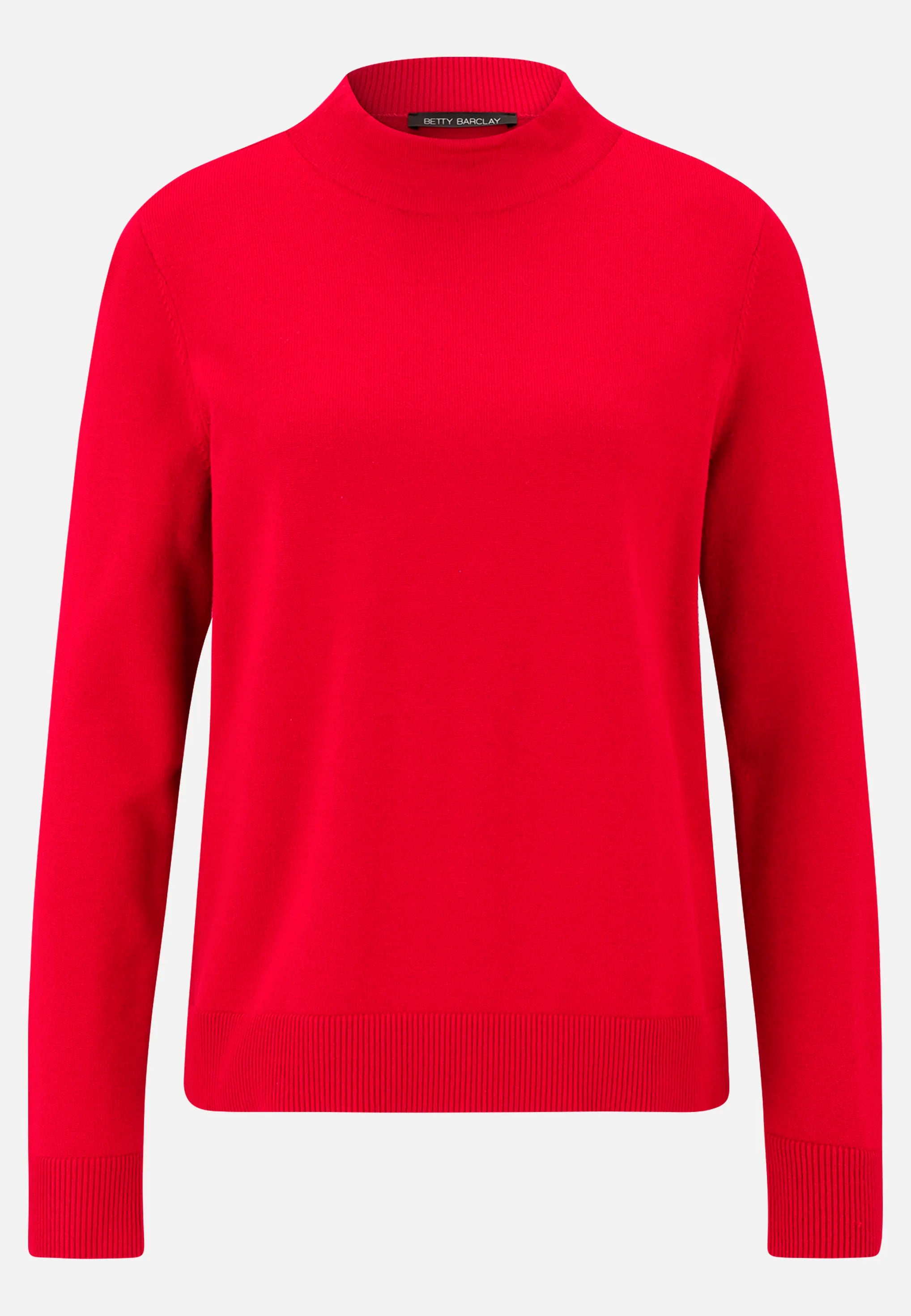Betty Barclay_Red Scarlet_Basic Knit Sweater with Stand-Up Collar_5343-2907_4635_04