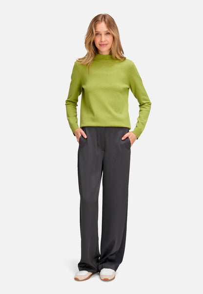 Betty Barclay_Green_Basic Knit Sweater with Stand-Up Collar_5343-2907_5436_02