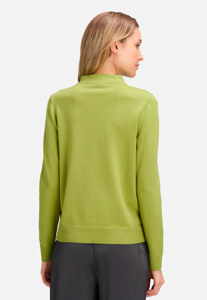 Betty Barclay_Green_Basic Knit Sweater with Stand-Up Collar_5343-2907_5436_03