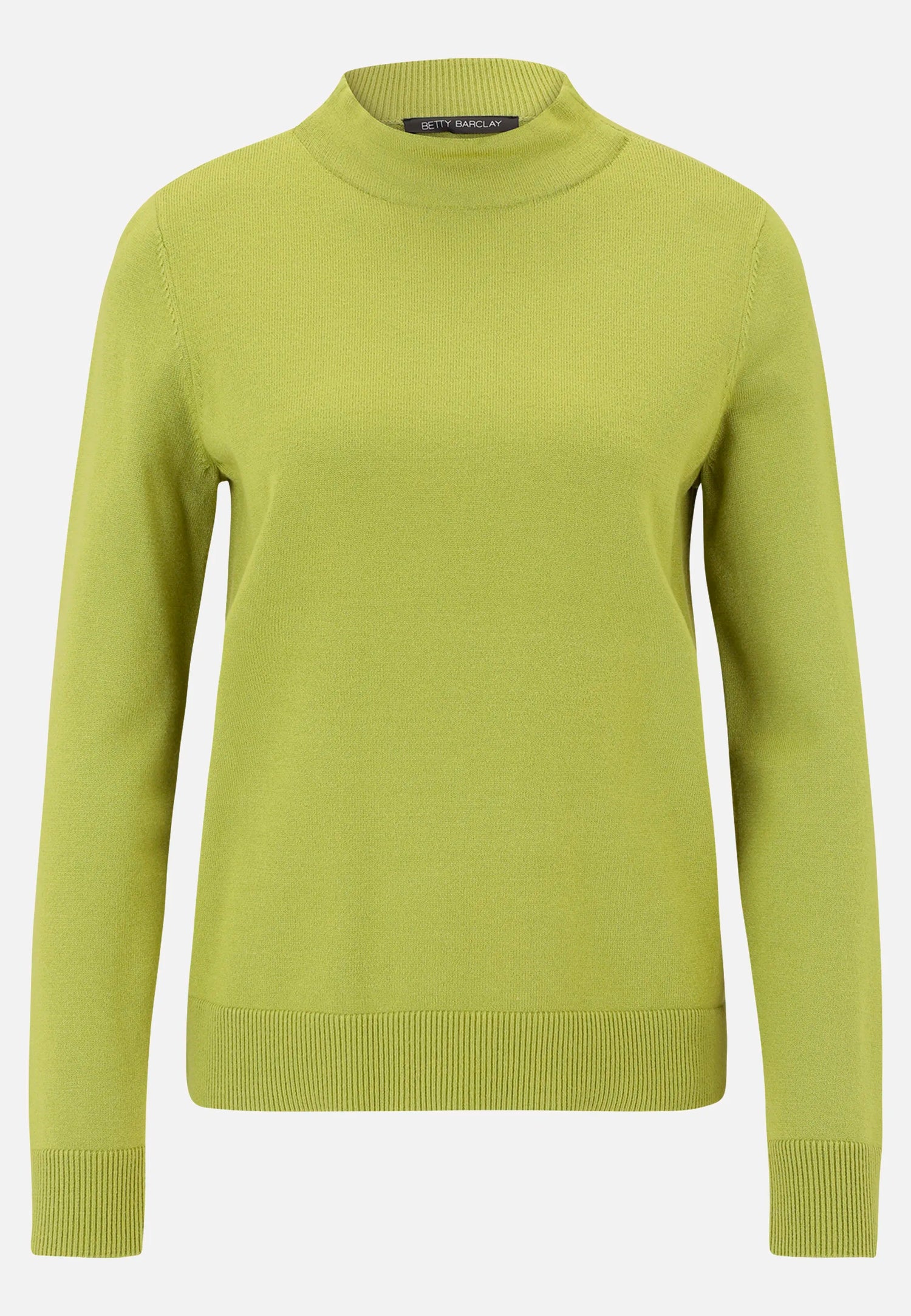 Betty Barclay_Green_Basic Knit Sweater with Stand-Up Collar_5343-2907_5436_04