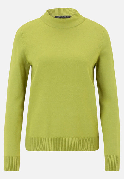 Betty Barclay_Green_Basic Knit Sweater with Stand-Up Collar_5343-2907_5436_04