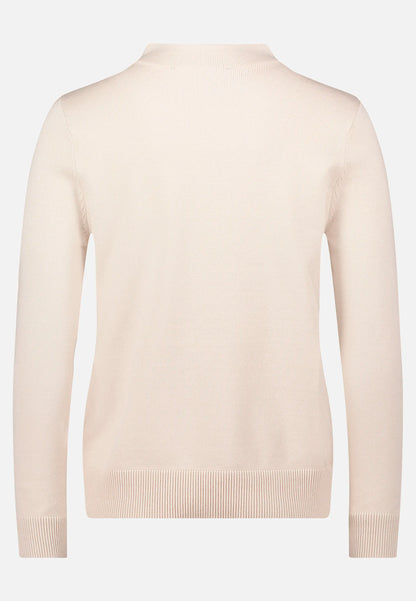 Betty Barclay_Beige_Basic Knit Sweater with Stand-Up Collar_5343-2907_9104_05