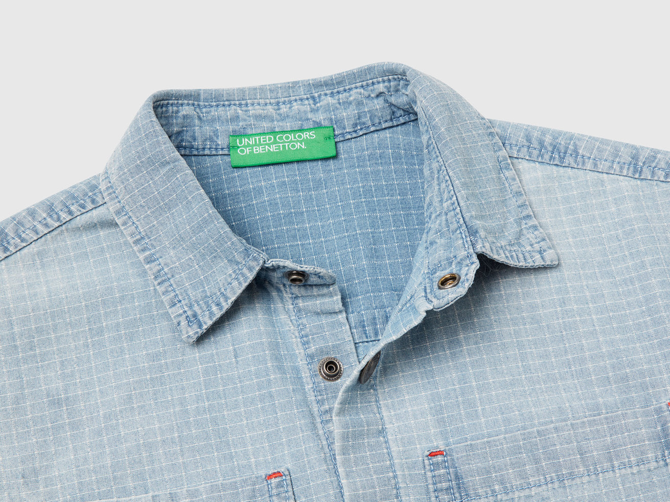 Benetton_Check Shirt with Pockets_53Z9CQ046_902_03