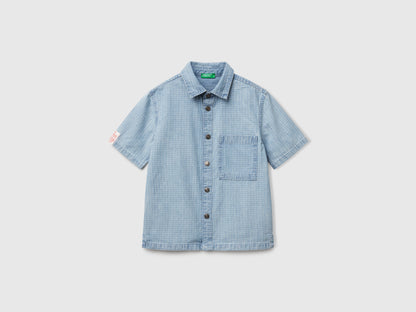 Benetton_Check Shirt in Pure Cotton_53Z9GQ02P_902_01