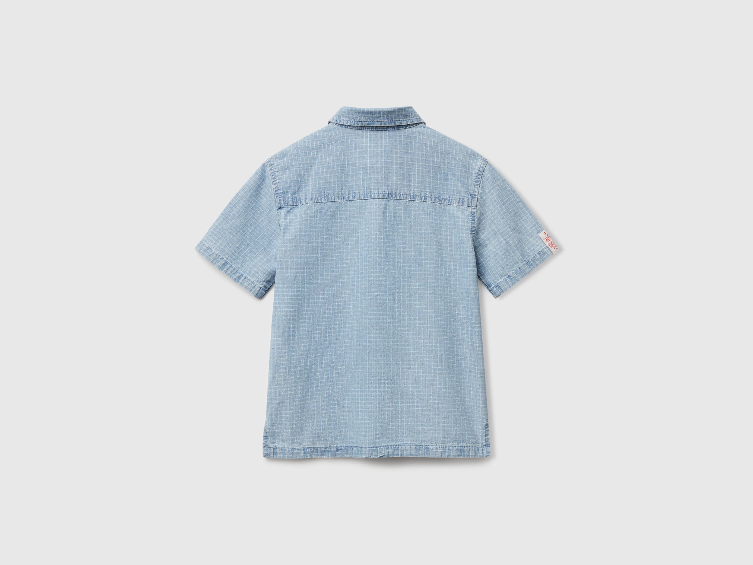 Benetton_Check Shirt in Pure Cotton_53Z9GQ02P_902_02