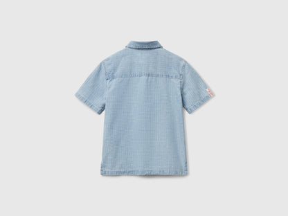 Benetton_Check Shirt in Pure Cotton_53Z9GQ02P_902_02