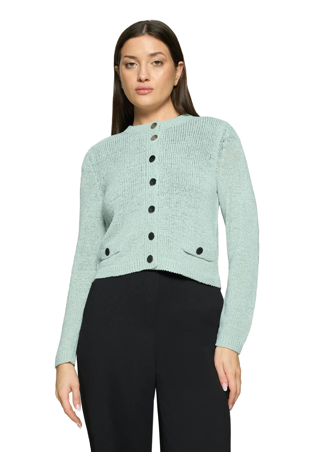 Betty Barclay Gray Mist Women Knitted Jacket Short 1/1 Sleeve SKU: 5429-1869_8270 Image 01