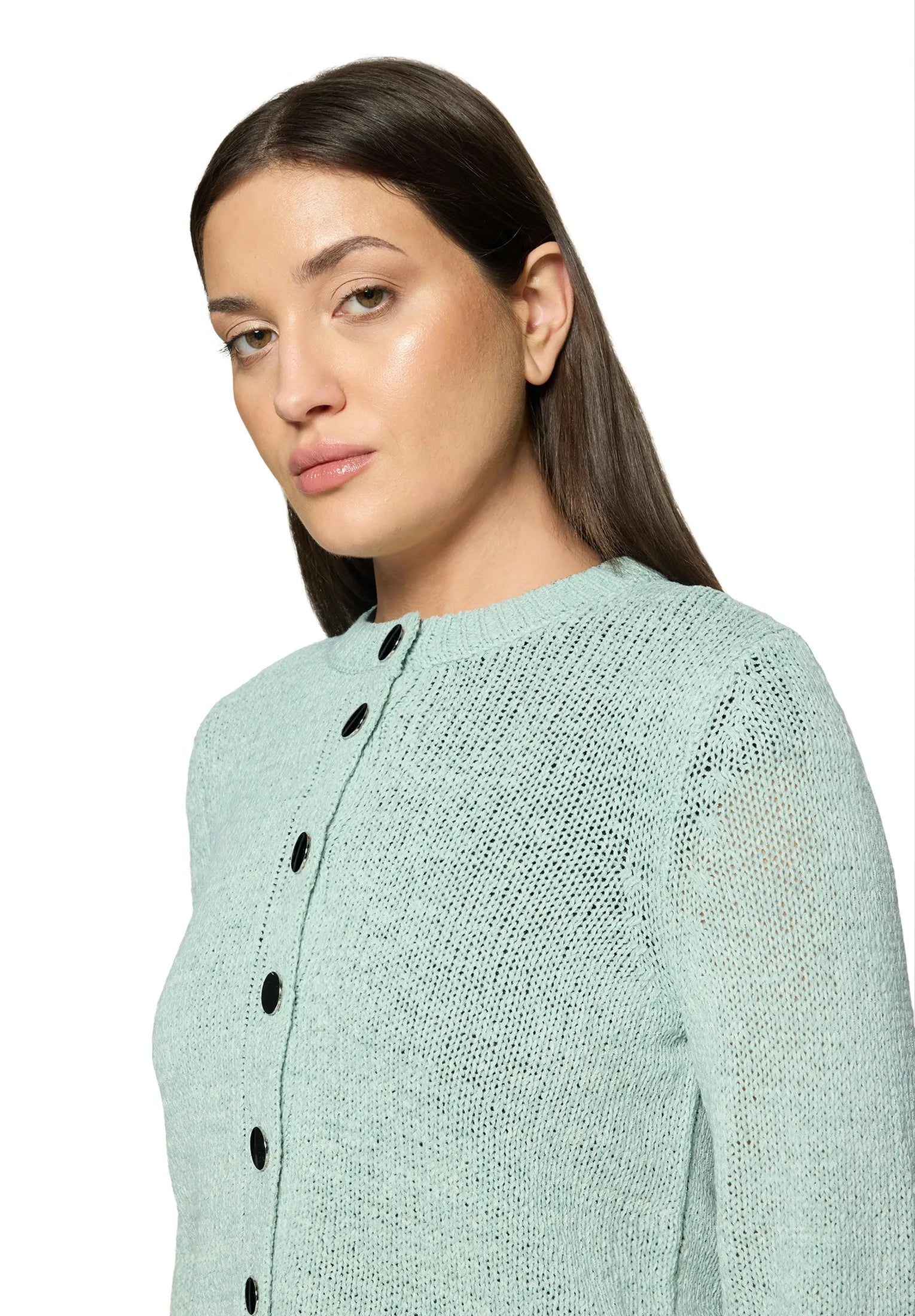 Betty Barclay Gray Mist Women Knitted Jacket Short 1/1 Sleeve SKU: 5429-1869_8270 Image 04