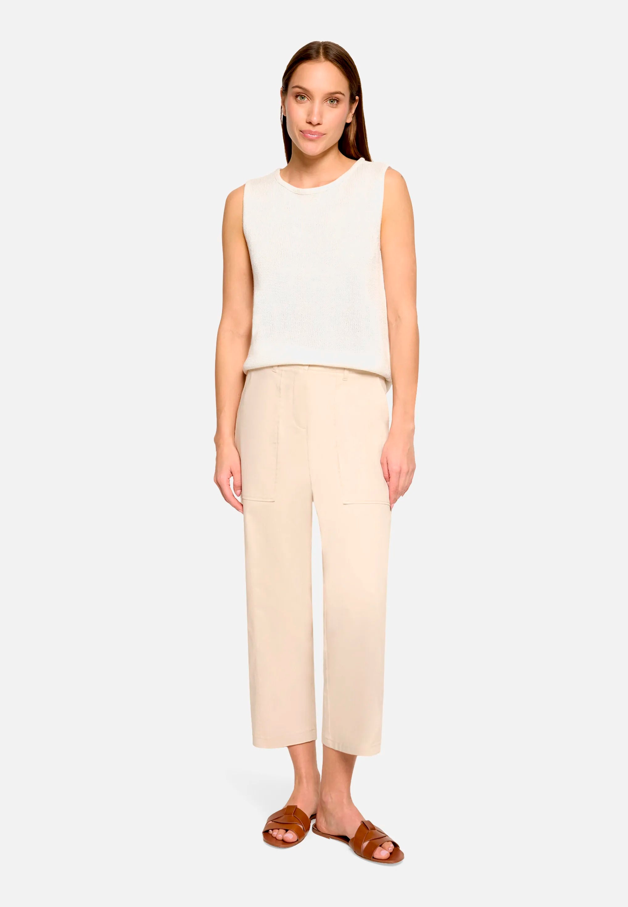 Betty Barclay Offwhite Women Sleeveless Knitted Top SKU: 5451-2017_1014 Image 02
