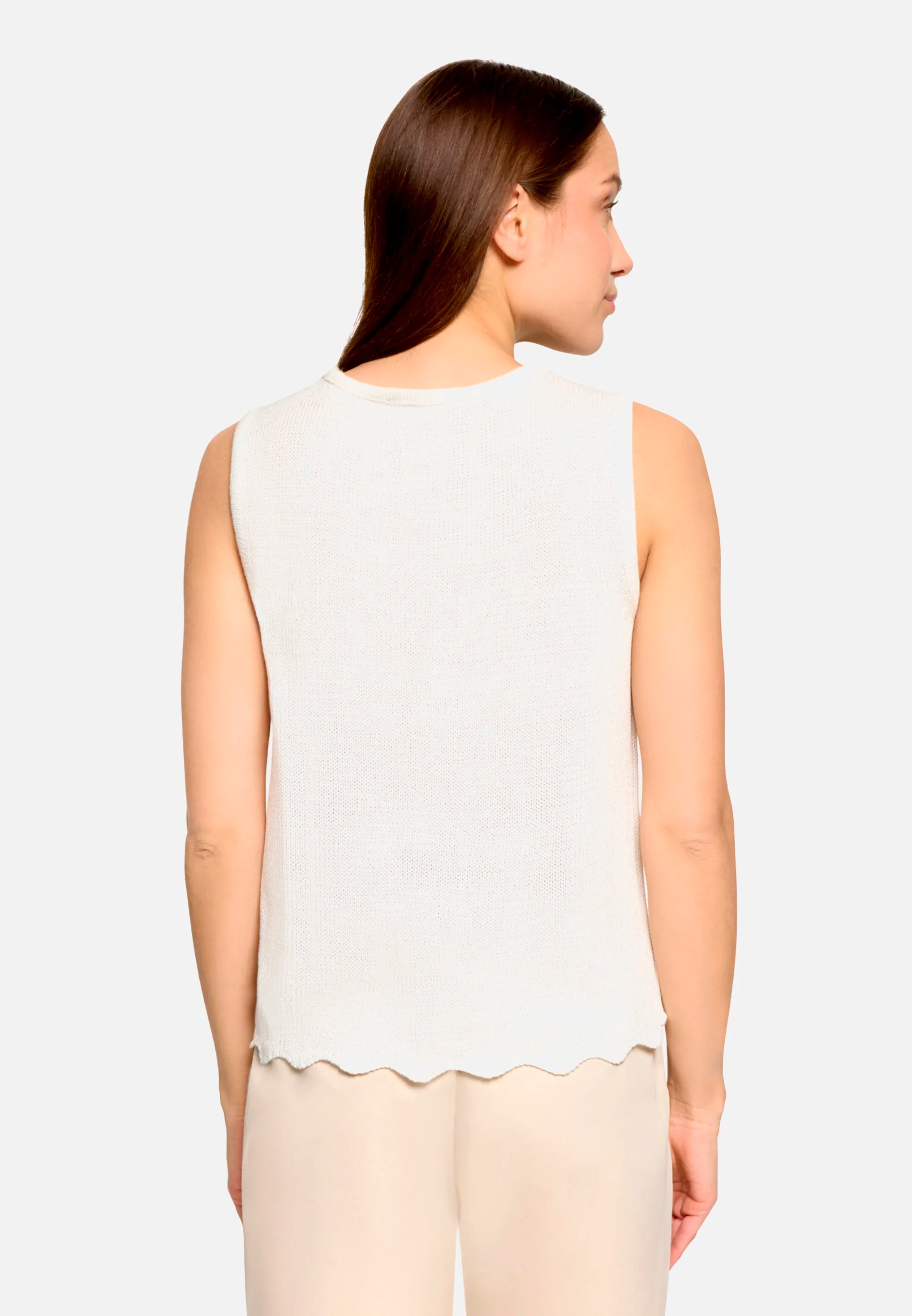 Betty Barclay Offwhite Women Sleeveless Knitted Top SKU: 5451-2017_1014 Image 03