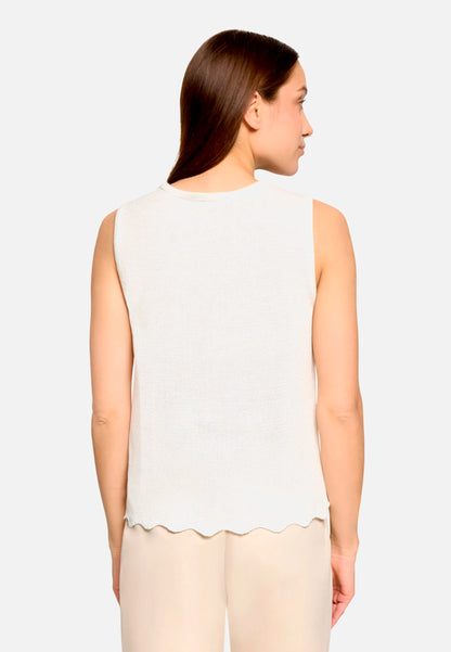 Betty Barclay Offwhite Women Sleeveless Knitted Top SKU: 5451-2017_1014 Image 03
