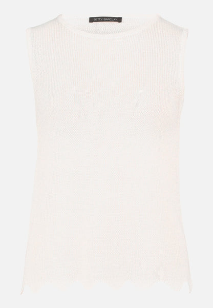 Betty Barclay Offwhite Women Sleeveless Knitted Top SKU: 5451-2017_1014 Image 04
