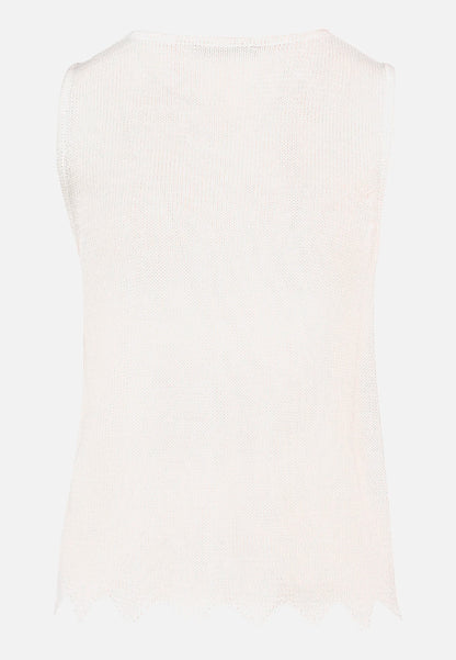 Betty Barclay Offwhite Women Sleeveless Knitted Top SKU: 5451-2017_1014 Image 05