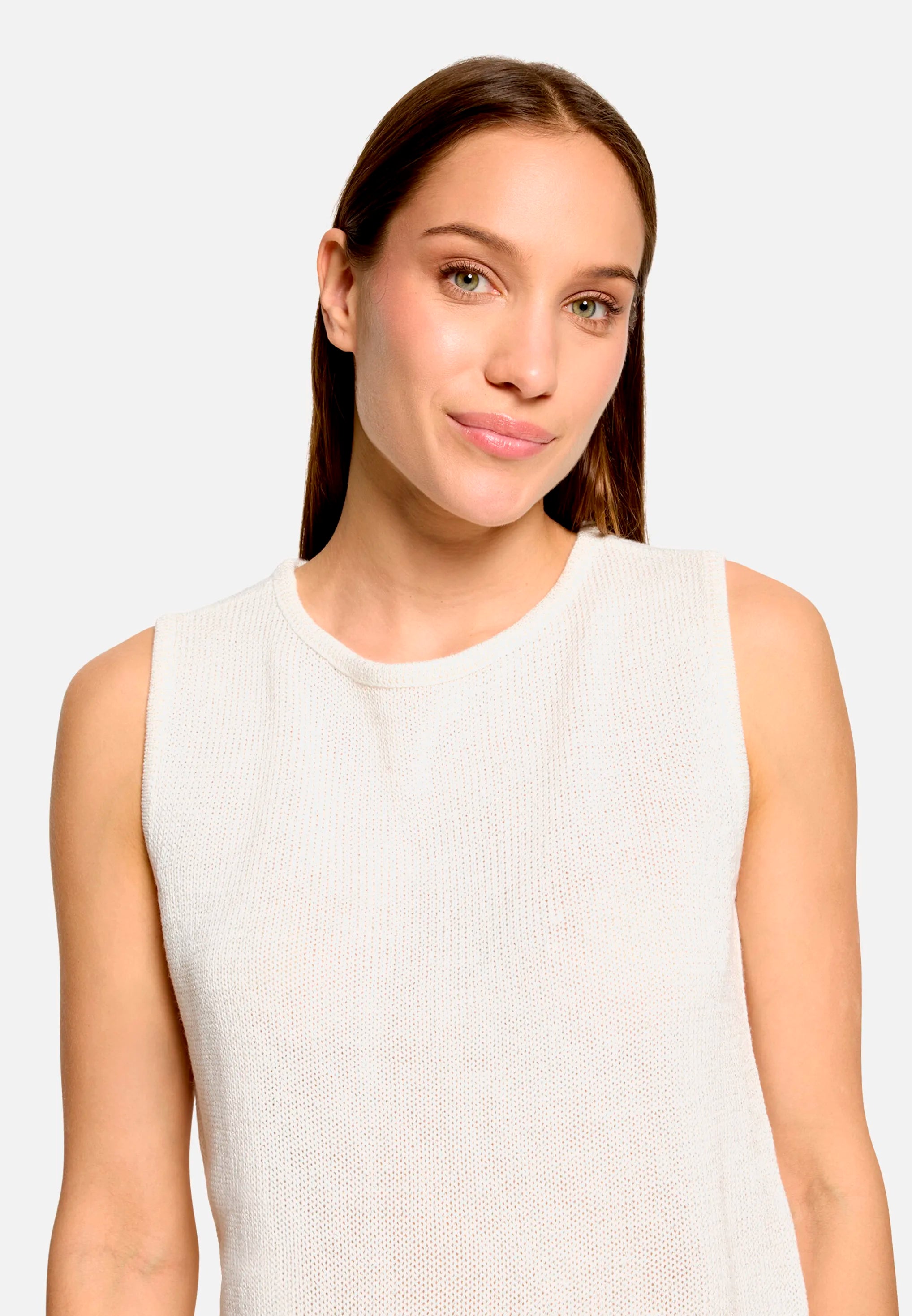 Betty Barclay Offwhite Women Sleeveless Knitted Top SKU: 5451-2017_1014 Image 06